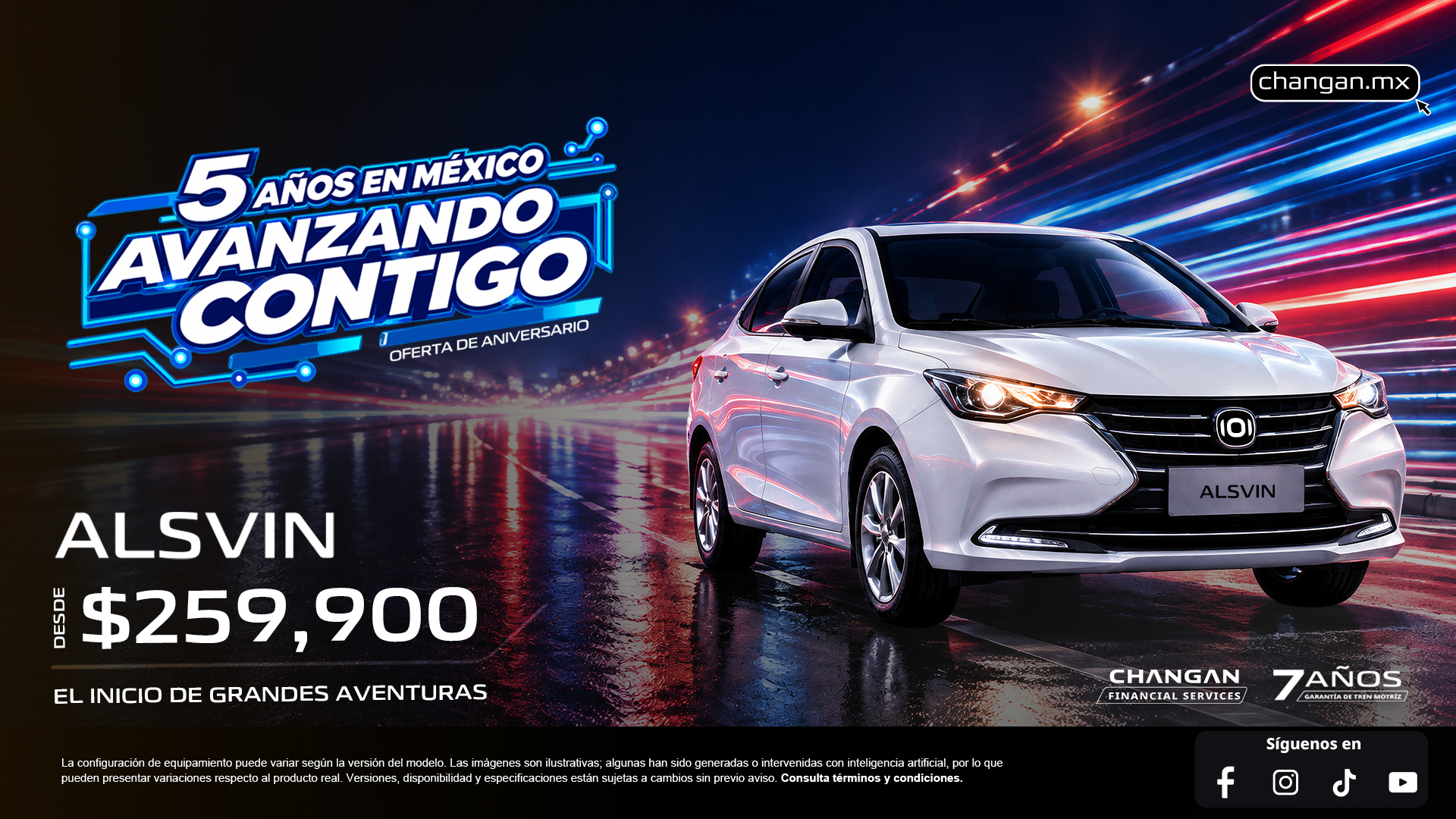 ALSVIN · Campaña oficial CHANGAN · Desde $259,900 MXN*