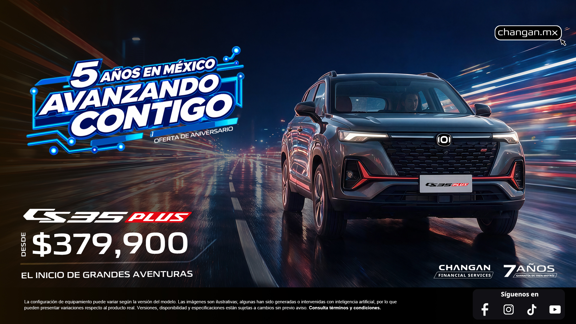 CS35 PLUS · Campaña oficial CHANGAN · Desde $379,900 MXN*