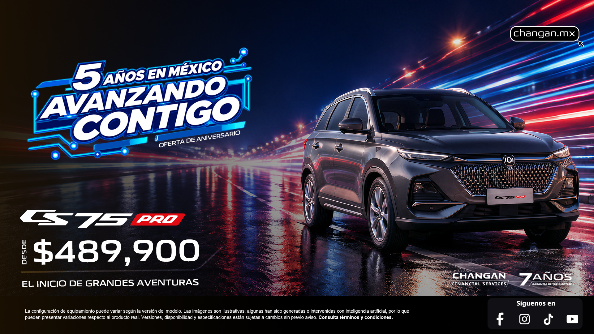CS75 PRO · Campaña oficial CHANGAN · Desde $489,900 MXN*