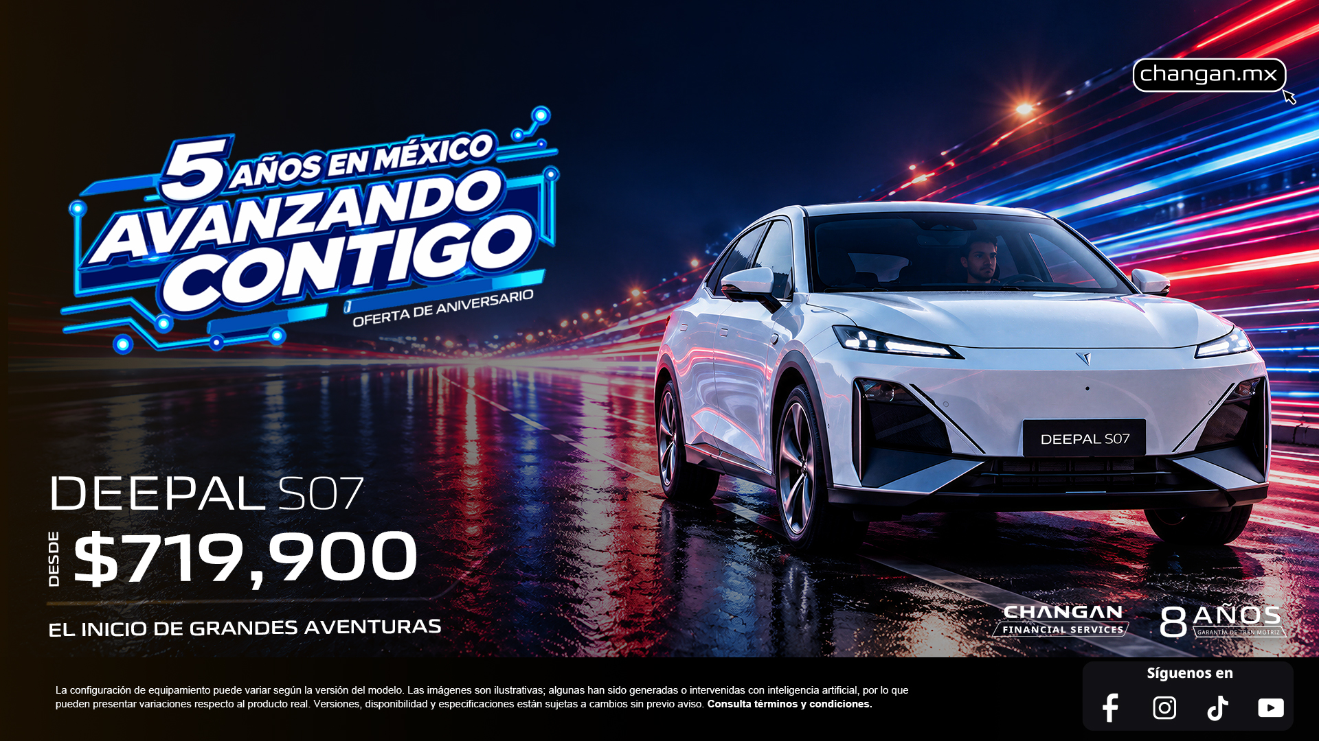 DEEPAL S07 · Campaña oficial CHANGAN · Desde $719,900 MXN*